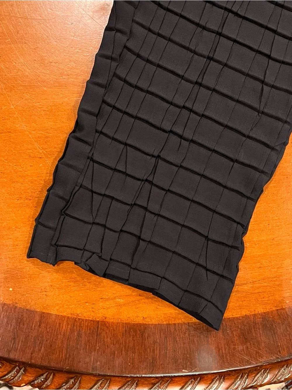 Babette High-Rise Wide Leg Pull-On Pant Black Check Lagenlook Flowy Crinkle